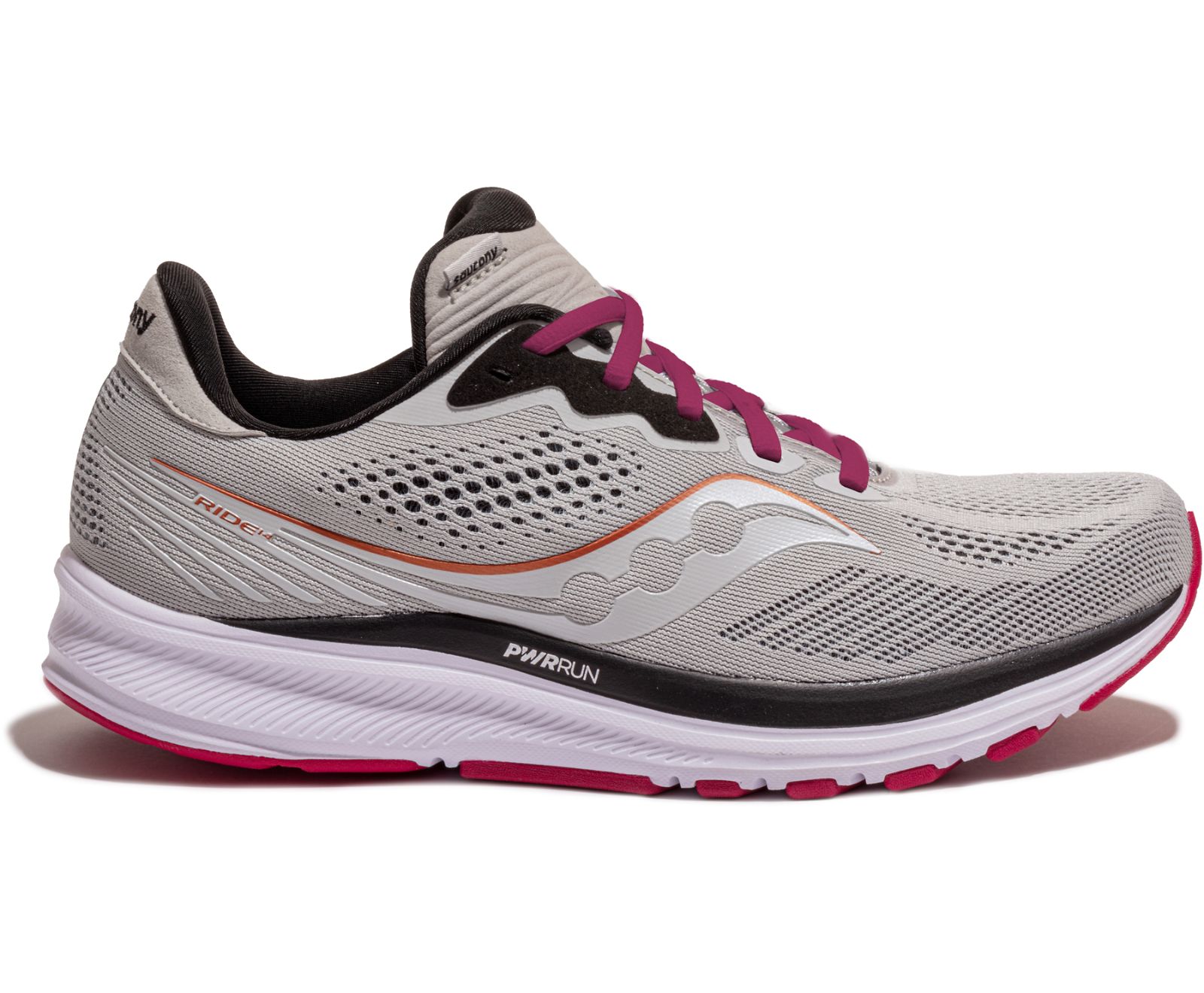 Tenis Para Correr Saucony Ride 14 Anchos Mujer Grises Rosas | México 202ZUTG